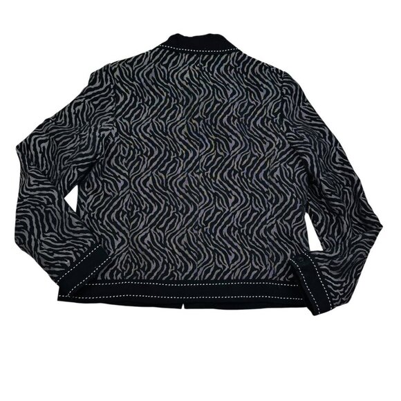 Rafael Animal/Zebra/Tiger Print Rayon Blend Full Front Zip Jacket Women's Size 8 - Picture 2 of 5